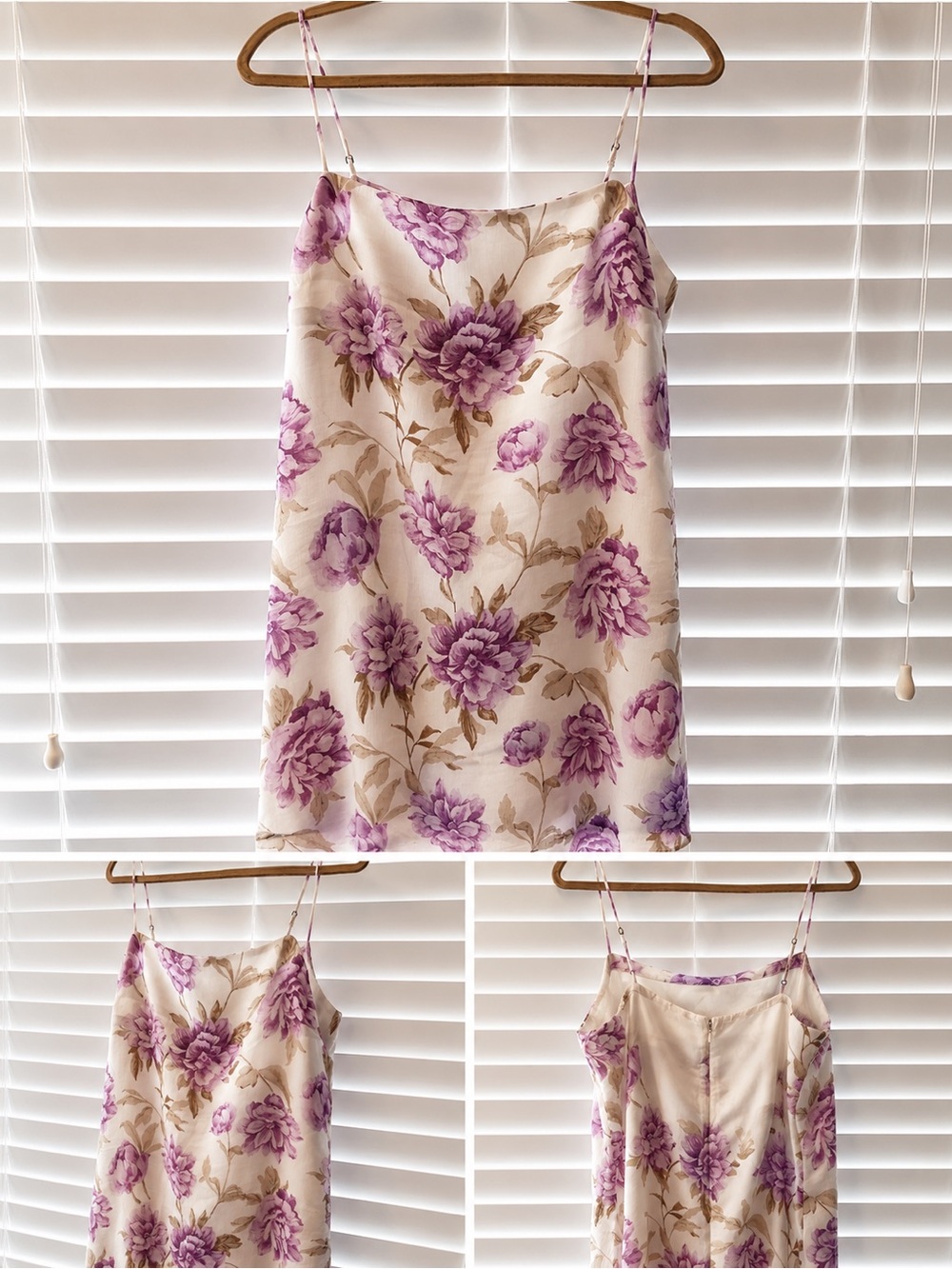 Abercrombie & Fitch Cream Slip Dress with Lavender Floral Print